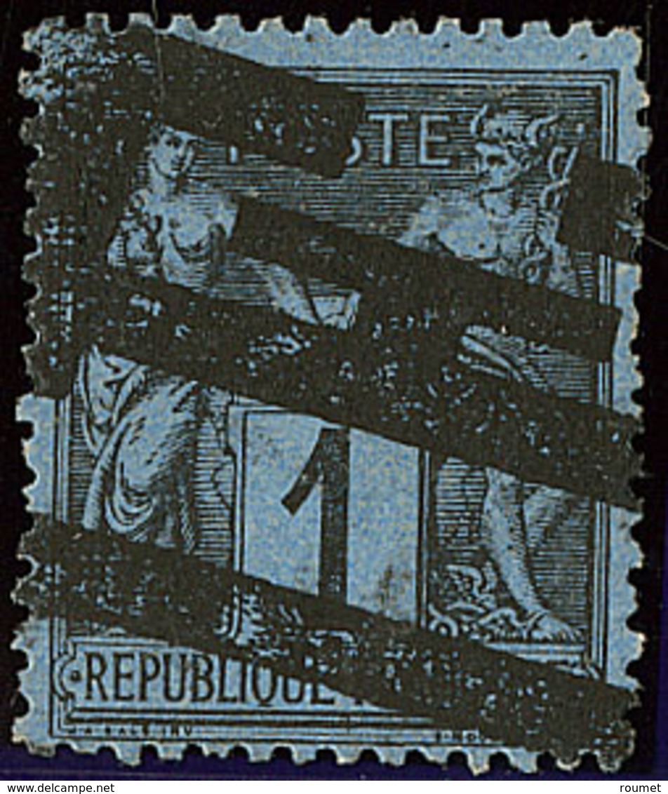 Bleu De Prusse. No 84, Impression Typographique Des Journaux, Très Jolie Pièce. - TB. - RR - 1876-1878 Sage (Type I)