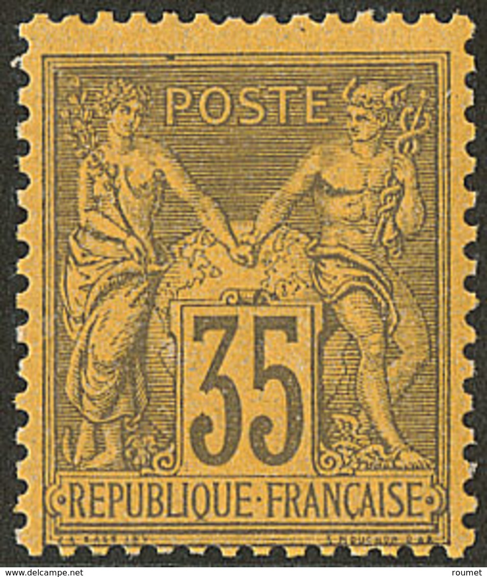 ** No 93, Violet Gris Sur Jaune, Très Frais. - TB - 1876-1878 Sage (Type I)