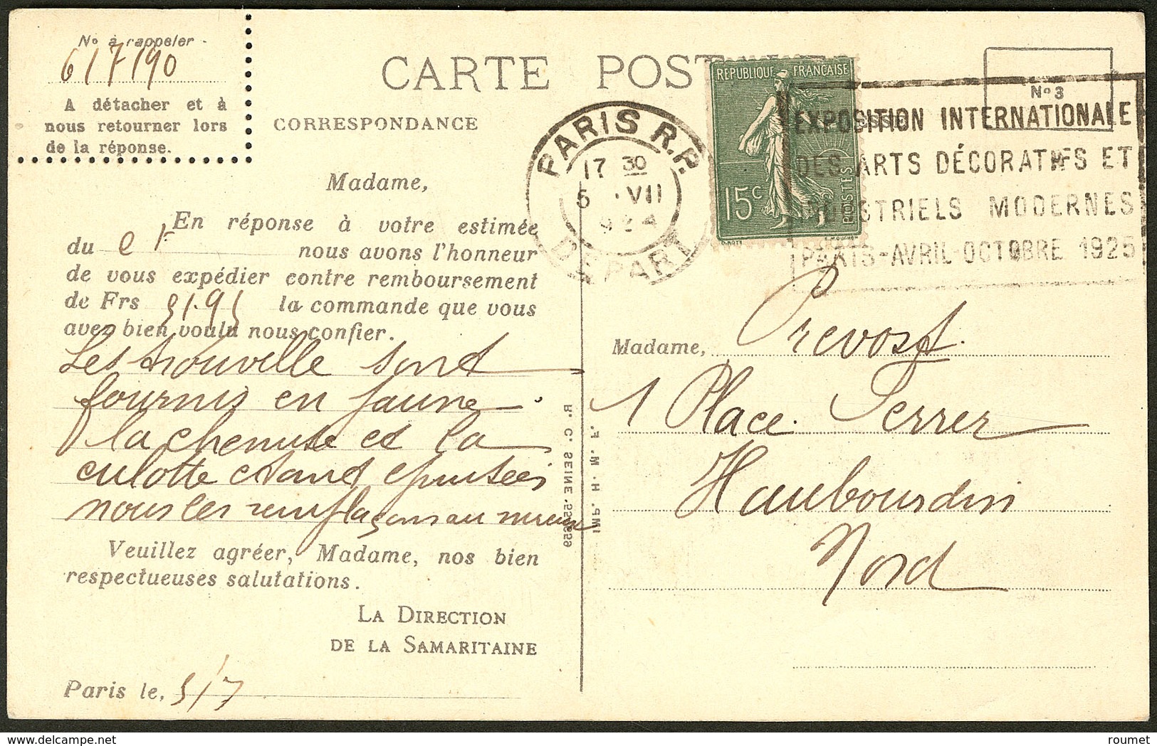 Lettre Type VI. No 130f, Sur CP La Samaritaine, Une Dent Courte Sinon TB - Altri & Non Classificati