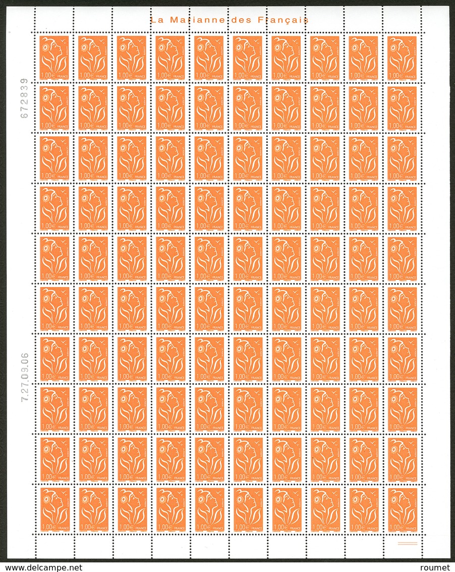 ** Tirage De Service. No 3739A, Feuille De 100 Ex Bdf Avec Mentions Marginales Format Roulette, Sur TD207 Du 27.09.2006, - 2004-2008 Marianna Di Lamouche