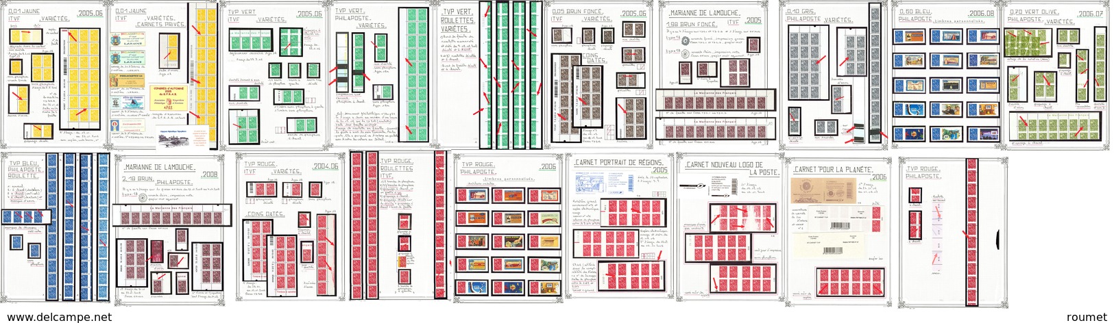 ** Collection. 2005-2008, Superbe Ensemble De Valeurs, Variétés, ND, Carnets, Roulettes, TP Personnalisés, Etc., Dont No - 2004-2008 Marianna Di Lamouche