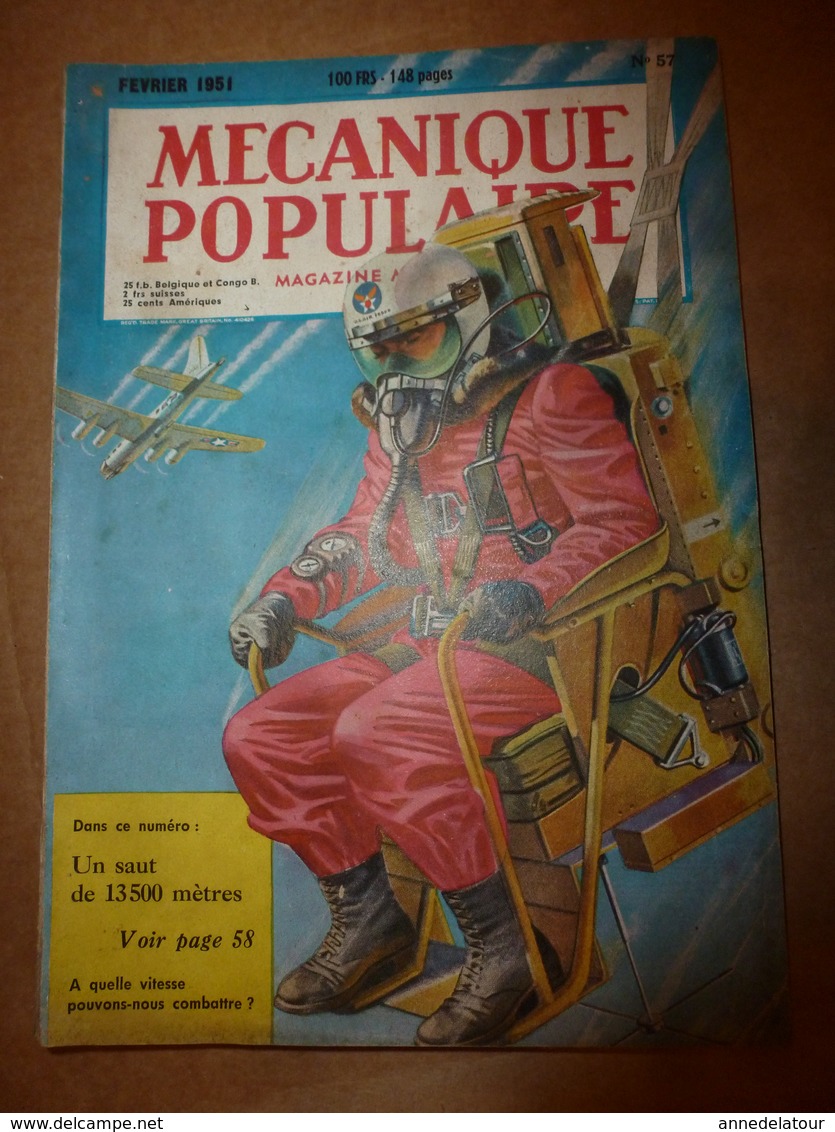 1951 MÉCANIQUE POPULAIRE:Faire Une Petite Remorque D'enfant ;Hélicoptère à Tout Faire;Faire Sa Girouette De Toit ; Etc - Autres & Non Classés