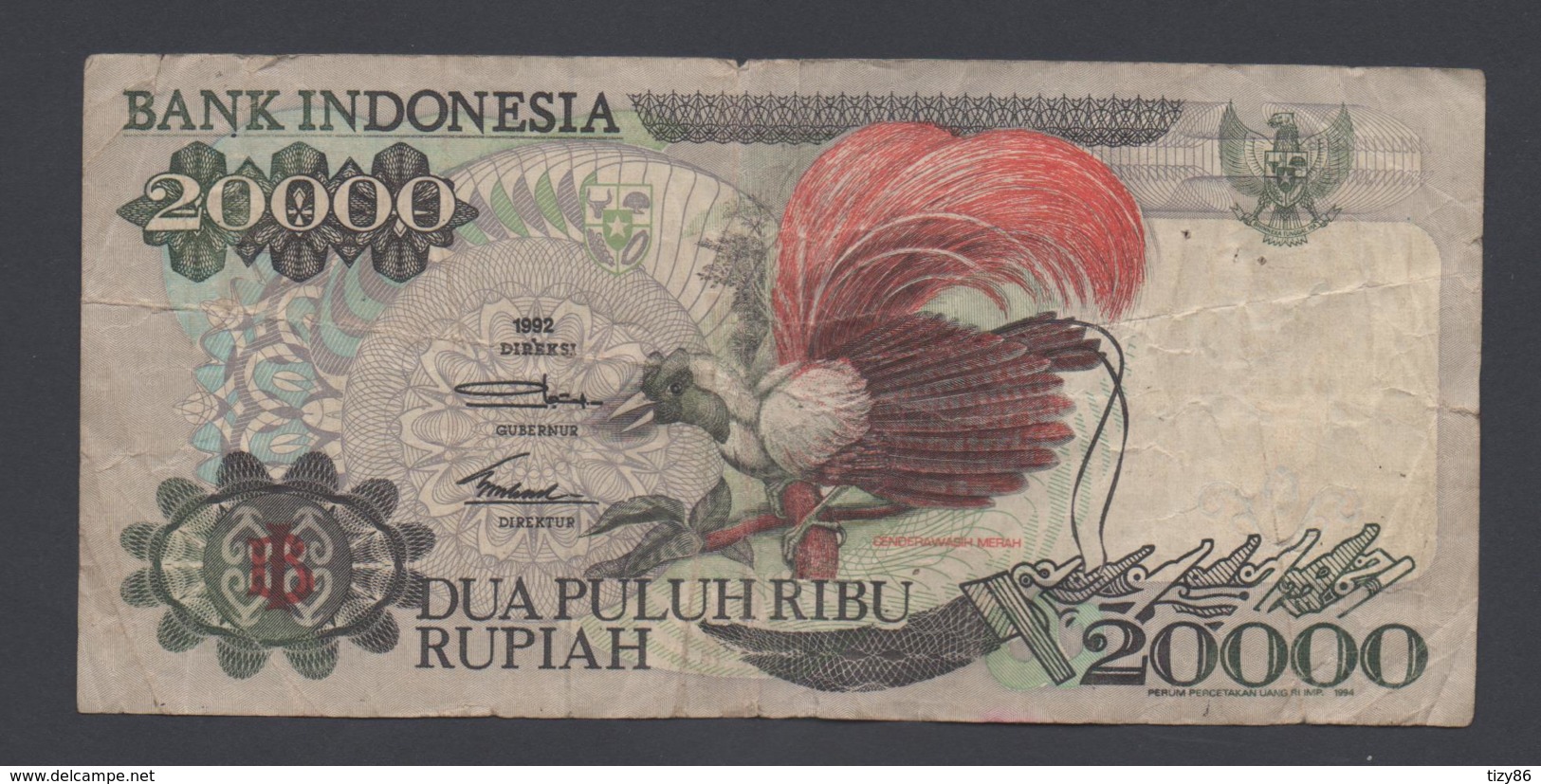 Banconota Indonesia 20000 Rupiah 1992 (circolata) - Indonésie