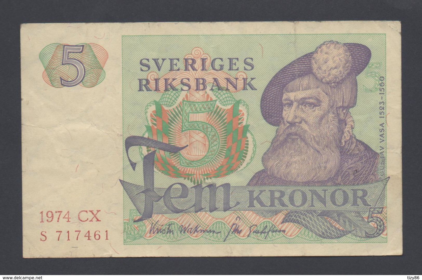 Banconota Svezia 5 Kronor 1974 (circolata) - Suède