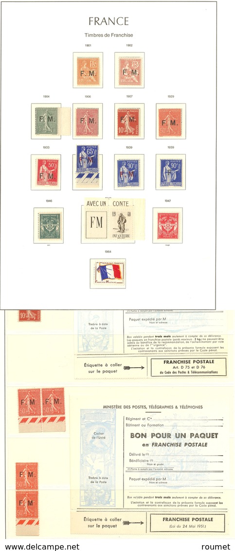 ** Collection. 1901-1964, Complète + Timbres De FM Pour Colis. - TB - Military Postage Stamps