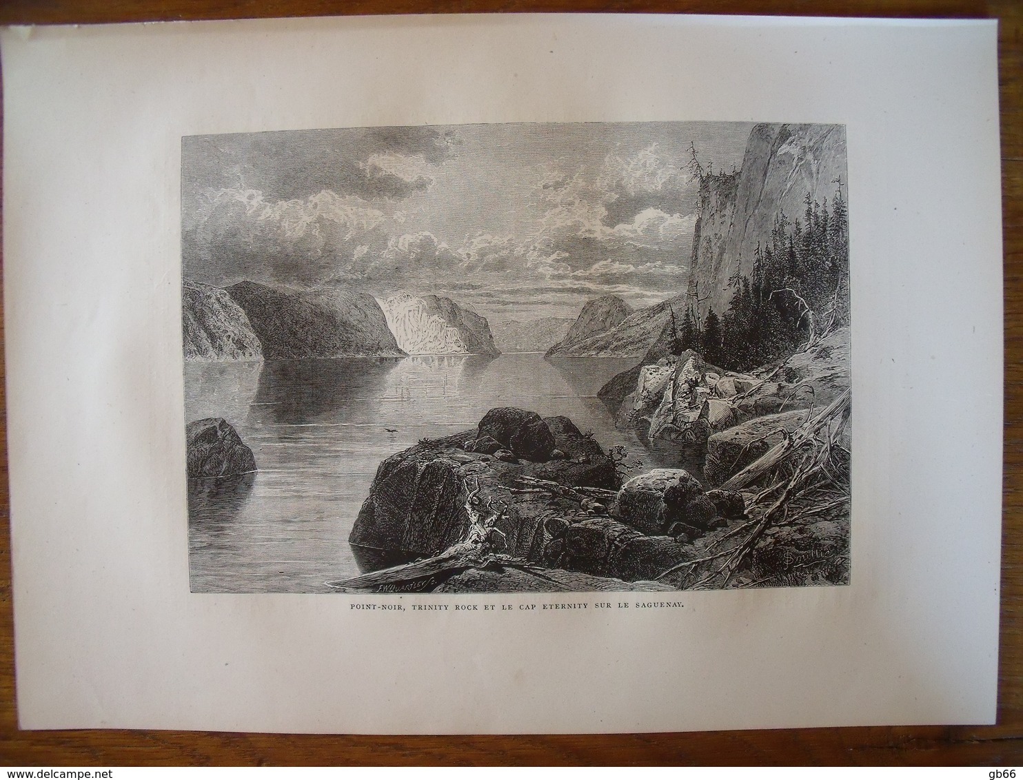 Canada, Point-Noir, Trinity Rock, Cap Eternity, Sur Le Saguenay   Gravure    1880 - Sammlungen
