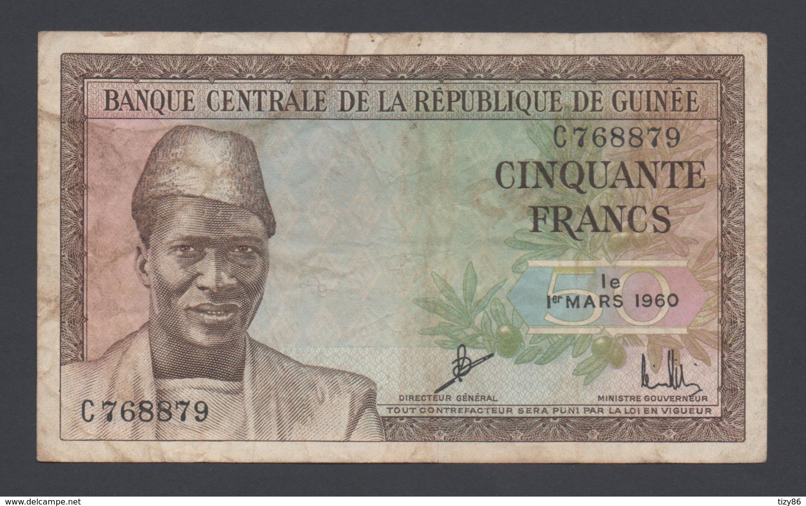 Banconota Guinea - 50 Franchi - 1960  (circolata) - Guinea