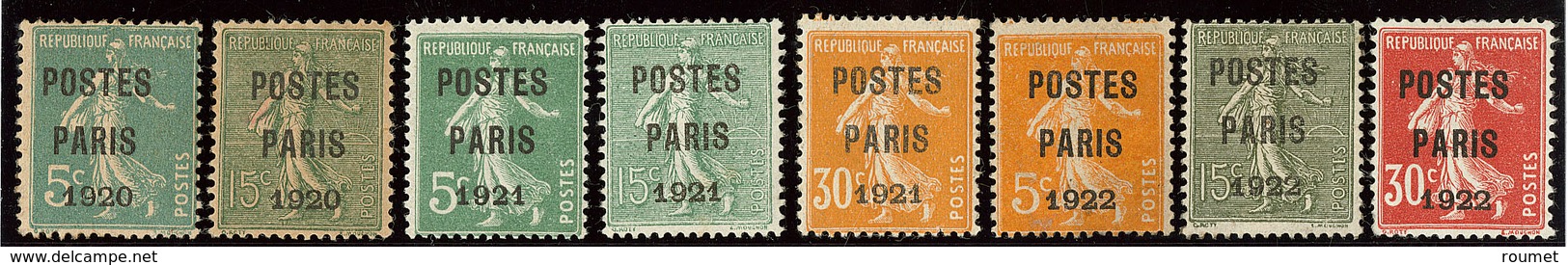 * Postes Paris. Nos 24 à 26, 28 Obl, 29, 30, 31 Obl, 32 Obl. - TB - 1893-1947