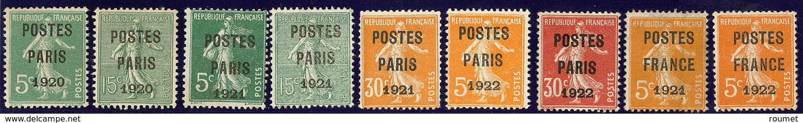 Postes Paris. Nos 24 à 26, 28 à 30, 32, 33, 36. - TB, B Ou Pd - 1893-1947