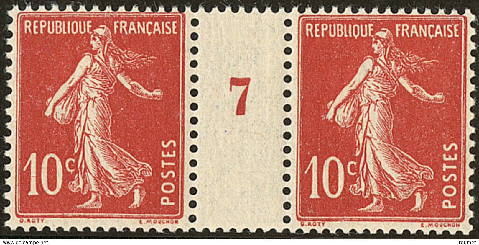 ** Rouge-sang. No 138d, Paire Mill. 7, Très Frais. - TB (N°et Cote Maury) - Millesimes