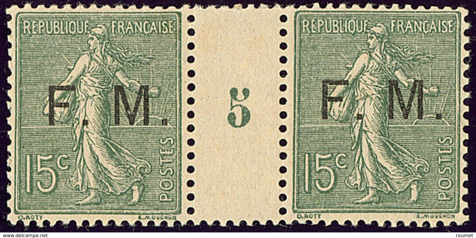 ** Franchise Militaire. No 3, Paire Mill. 5, Très Frais. - TB - Millésimes