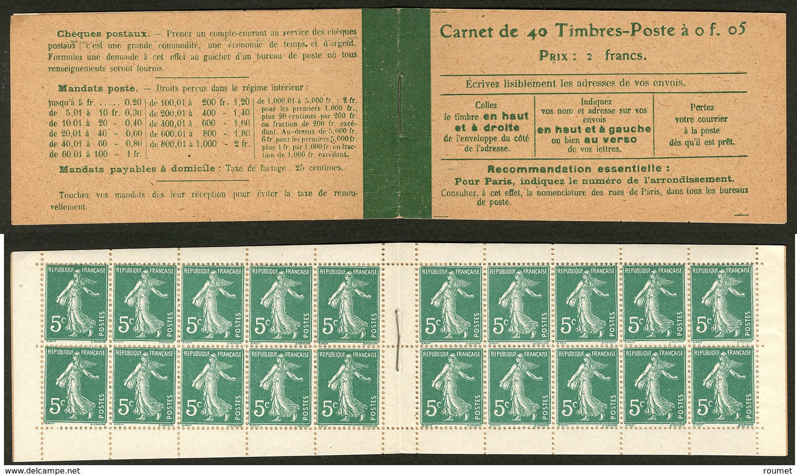 ** No 137-C9, Carnet De 40t, "Loi Du 29 Mars 1920". - TB - Other & Unclassified