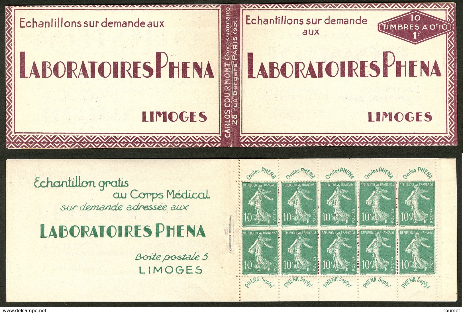 ** Phéna. No 188-C2, Carnet De 10t. - TB - Other & Unclassified