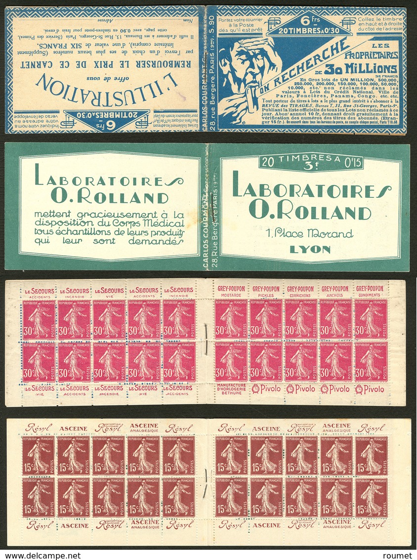 ** No 189-C1 Carnet De 20t, Qqs Rousseurs, 191C3, Carnet De 20t S-90, Un Ex Adhérence. - TB - Andere & Zonder Classificatie