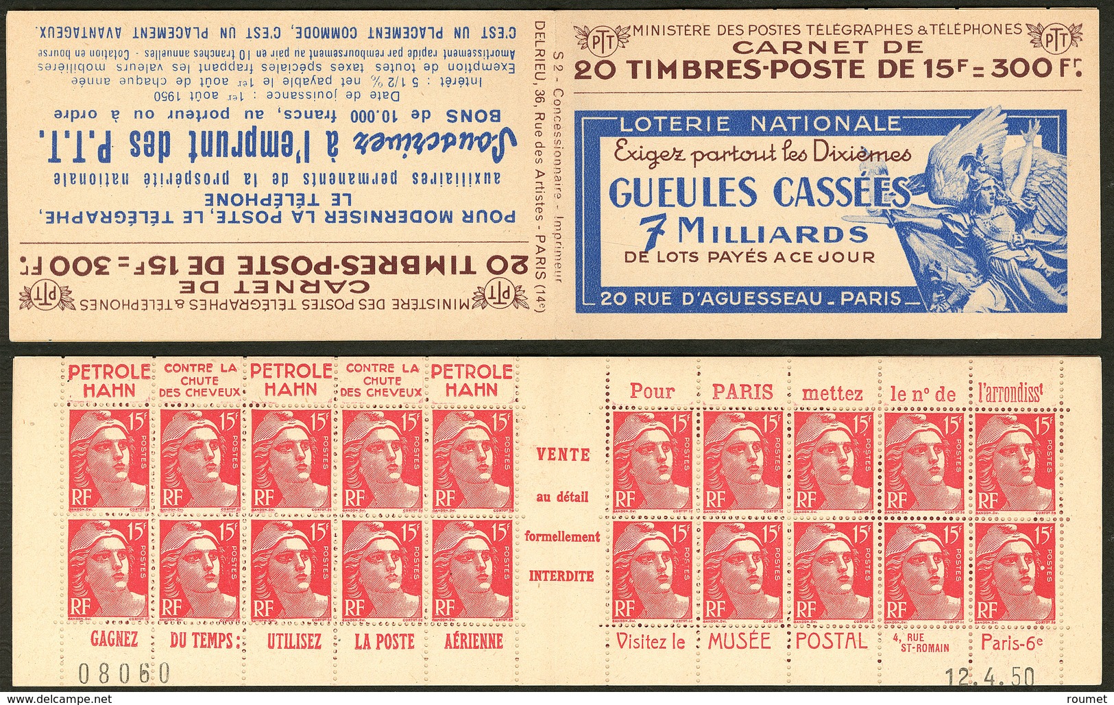 ** No 813-C1, Carnet De 20t, Série S.2. - TB - Altri & Non Classificati