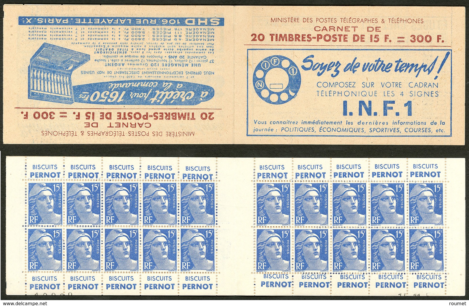 ** No 886-C6, Carnet De 20t, Série I.N.F.1 Sans Numéro. - TB - Autres & Non Classés