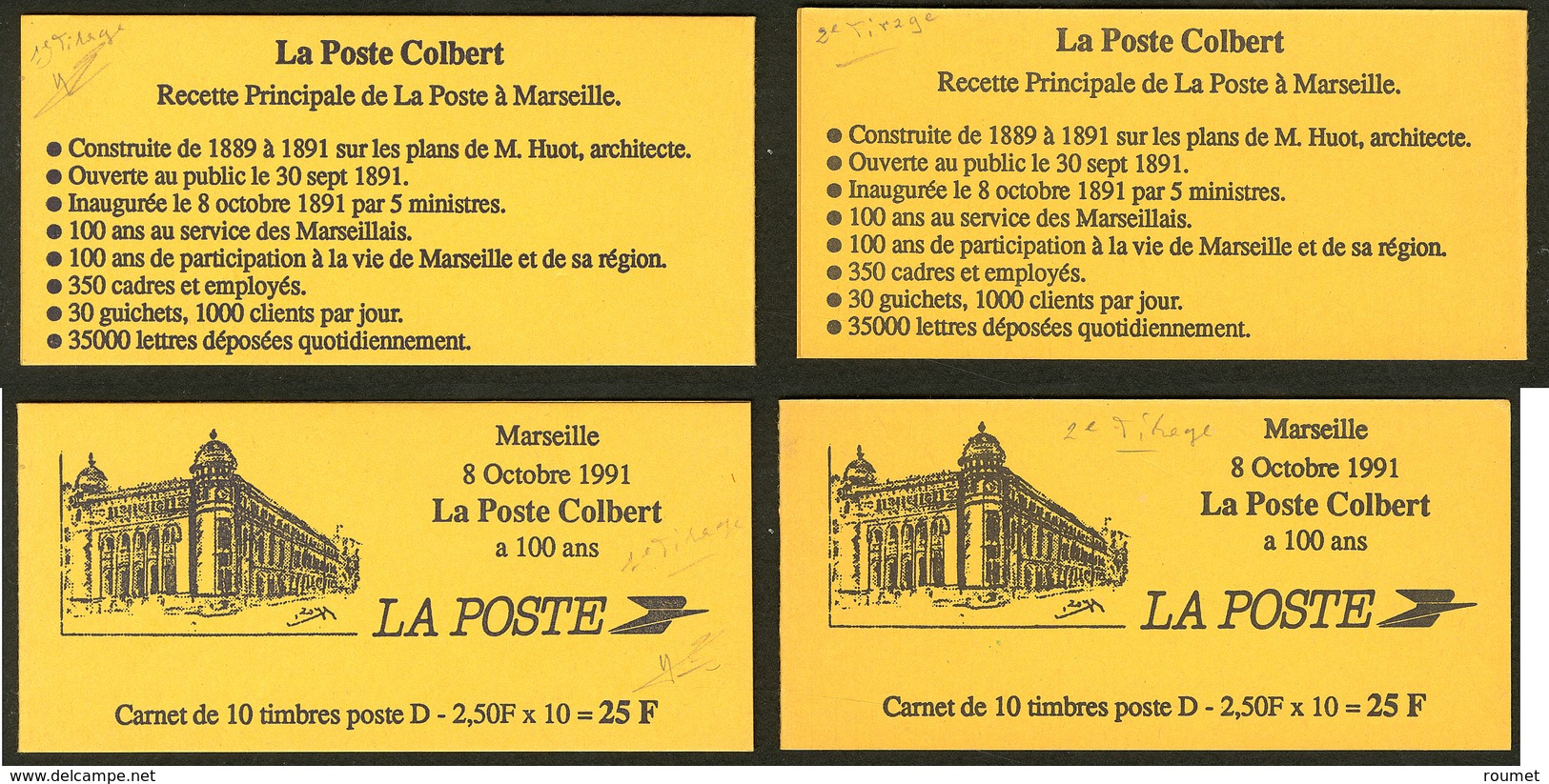 ** La Poste Colbert. No 2712-CP1, Et Le Carnet Officiel 2712-C1. - TB - Andere & Zonder Classificatie