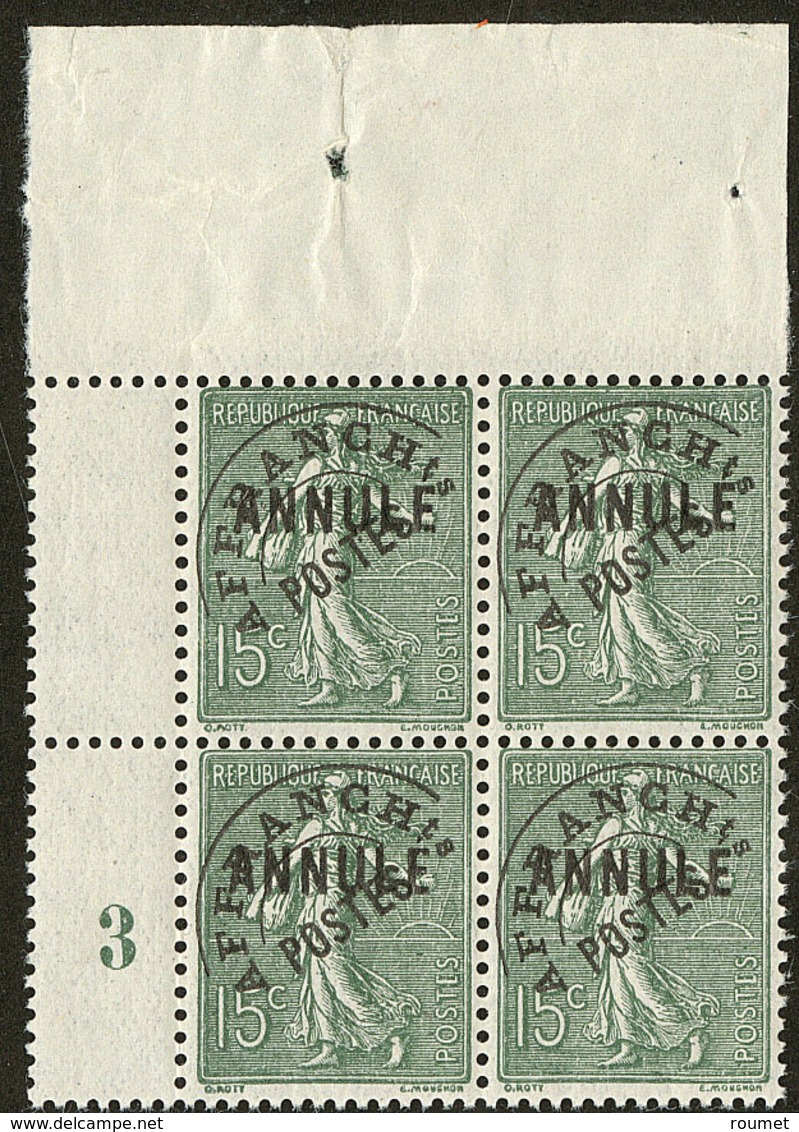 ** Annulé. No 45, Bloc De Quatre Cdf Avec Mill. 3. - TB - Cours D'Instruction