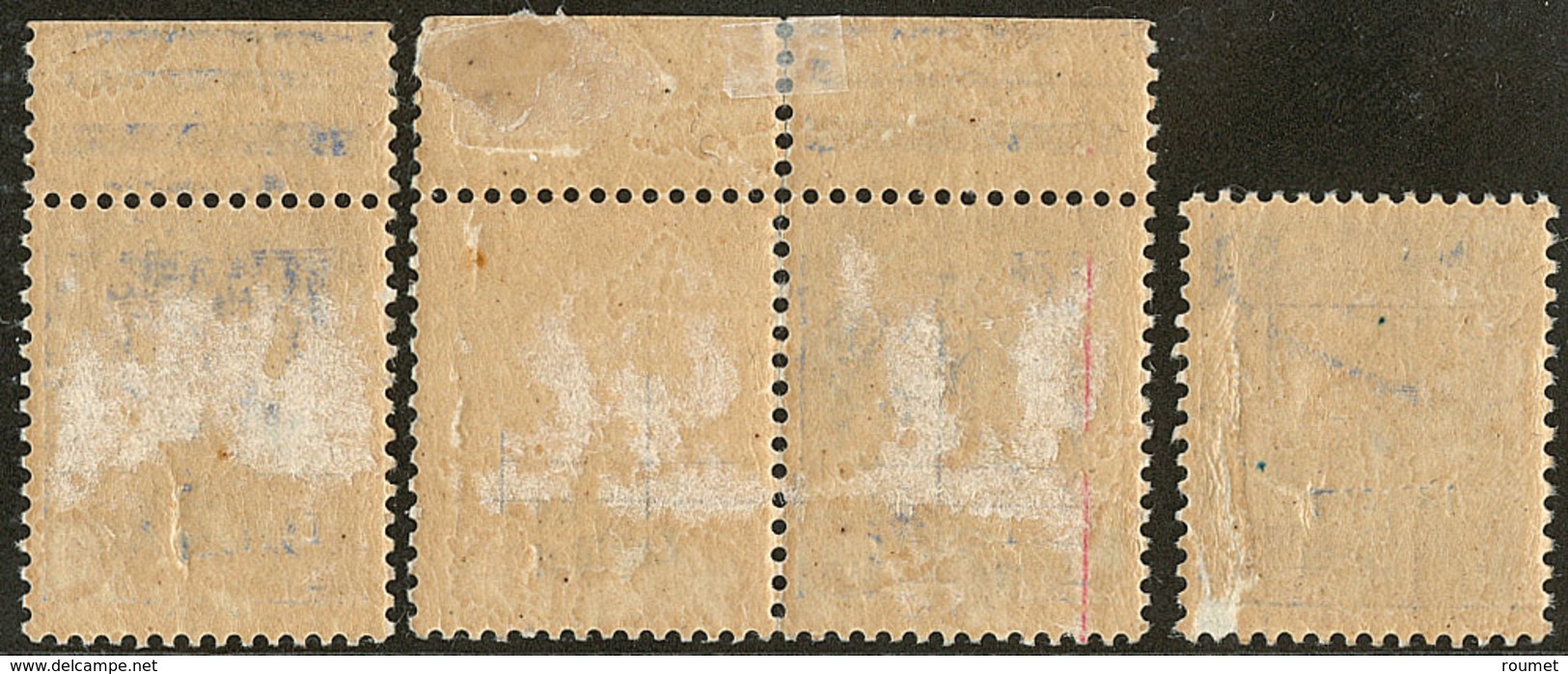 * No 1, Trois Ex Dont Bdf Et Cdf Avec Adhérences Et Un Ex Aminci. - TB Ou B (tirage 650) - War Stamps