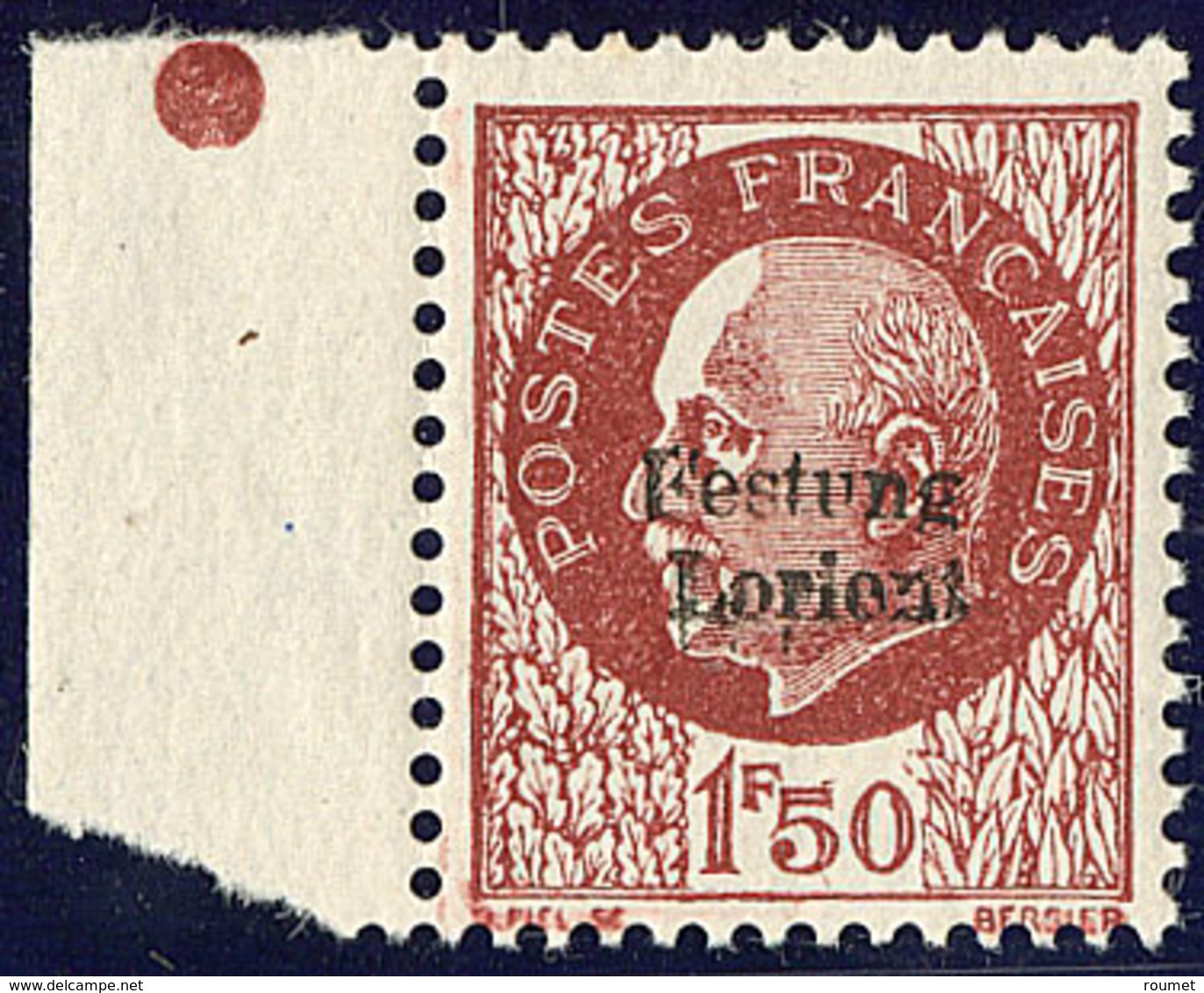 ** No 10 (1,50f Pétain, Mi. # 10), Bdf, Point De Rousseur Au Verso Sinon TB (tirage 1800, Cote Mi.: 550€) - Guerre (timbres De)