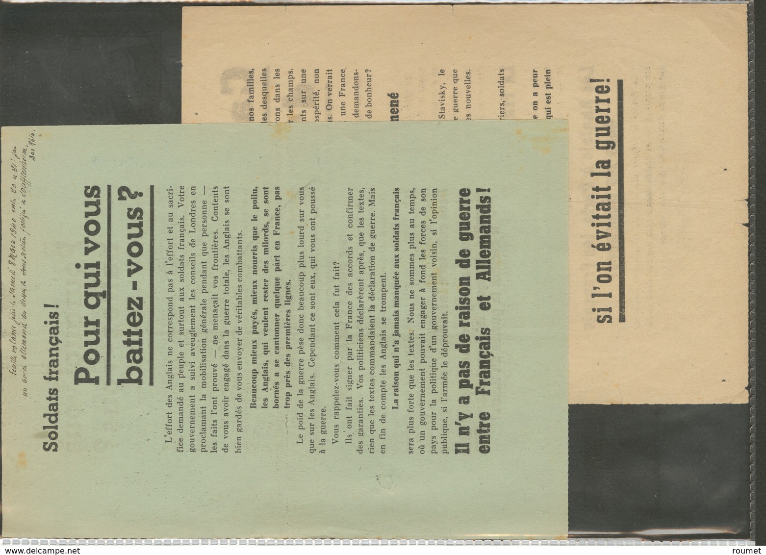 Lettre GUERRE 1939-1945. Lot. Trentaine De Tracts Français, Anglais, US, Etc., + Diverses Cartes D'alimentation Et Qqs D - Guerre De 1939-45
