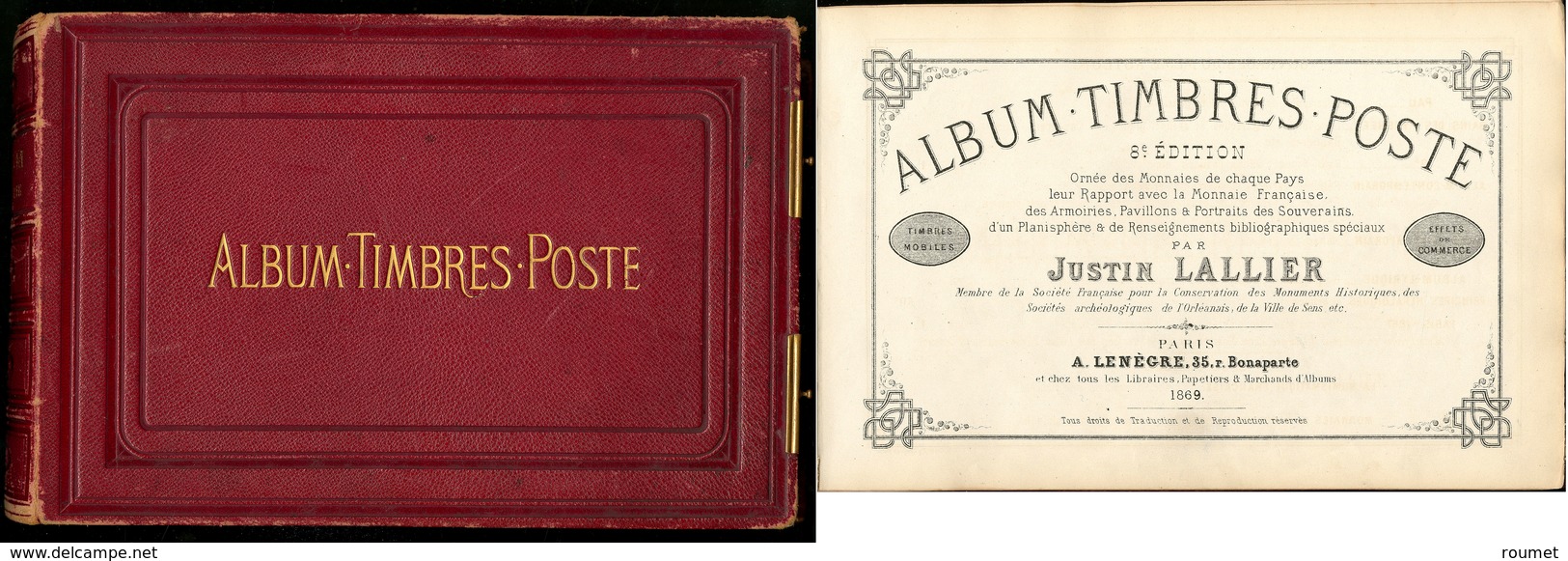 "Album De Timbres-Poste" Par J. Lallier, 8e édition 1869, Un Des Tout Premier Album De Timbres Du Monde, éd. A. Lenegre  - Autres & Non Classés