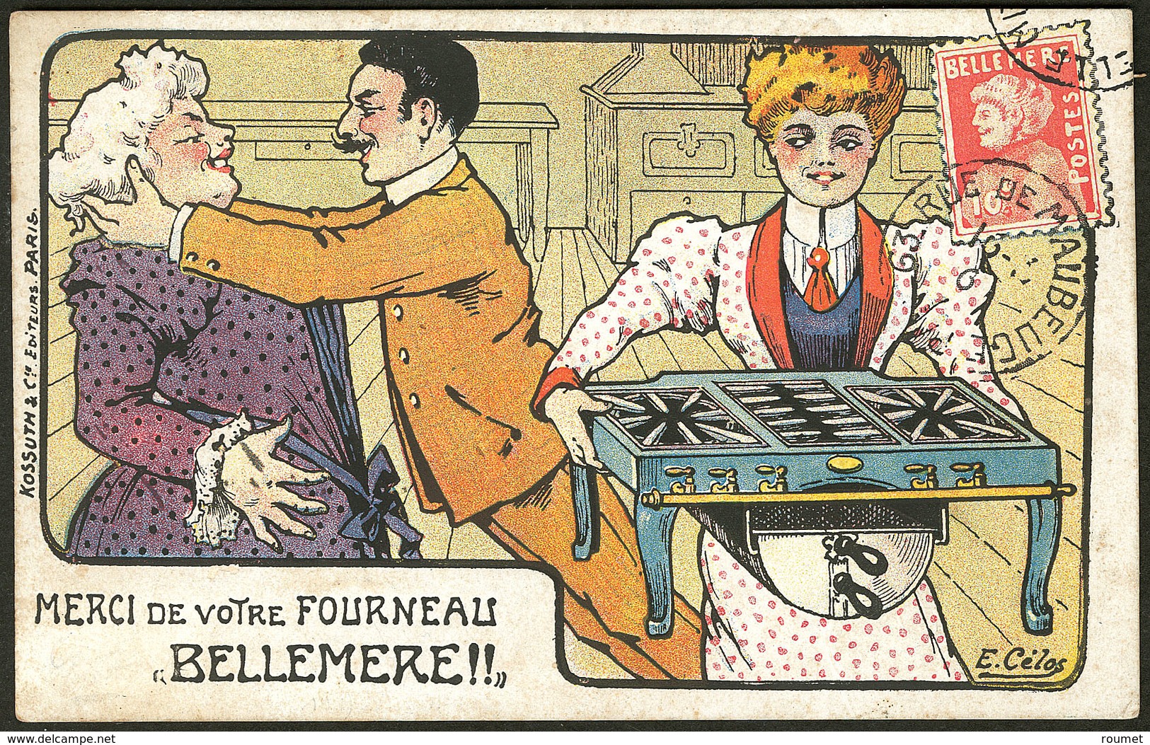 Lettre Cartes Postales. CP Publicitaire Humoristique "Fourneau Bellemère", Voyagé. - TB - Zonder Classificatie