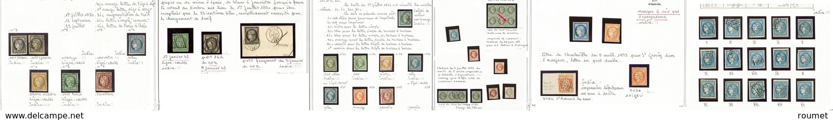 1849-1875 (Poste, Als-Lorr.), Des Valeurs Moyennes Dont 1, 2, 6, 13Ad, Etc., Des Doubles, Nuances Et Obl, Qqs Ex * Ou (* - Collections