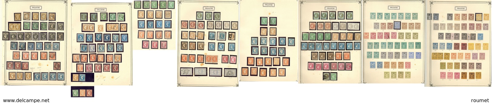 1849-1890, Entre Les N°1 Et 17B, Nuances Et Obl Diverses, Entre Les N°19 Et 99, Majorité * Ou (*), Nuances Et Obl. - TB, - Collections