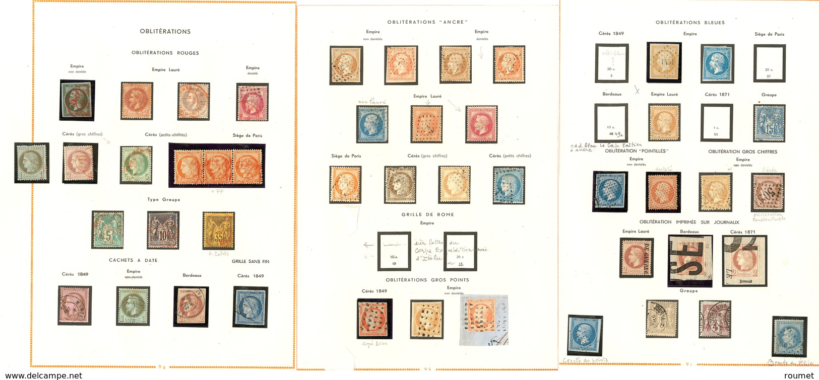 Oblitérations. 1849-1900, Diverses Dont Rouge, Imprimés, Ancre, Gros Points, Etc. - TB Ou B - Verzamelingen