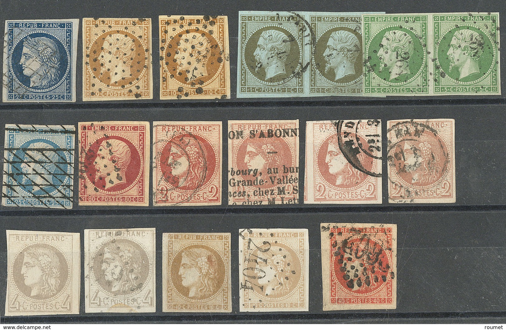 1849-1870, Divers Dont Deux Paire Et 48 Rouge-sang Bdf. - TB Ou B - Collections