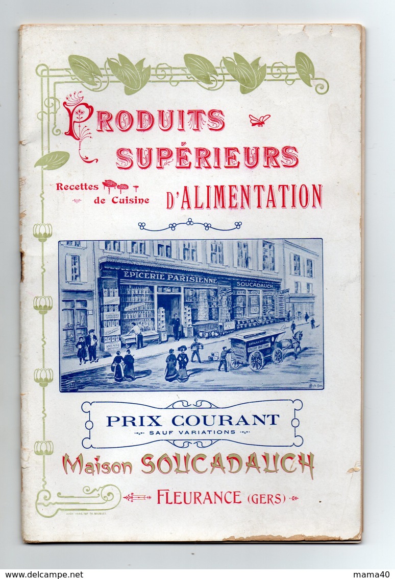 32 - FLEURANCE - MAISON SOUCADAUCH - PRODUITS D'ALIMENTATION - RECETTES - TAMPON MAISON A. BERGOUGNON - Midi-Pyrénées