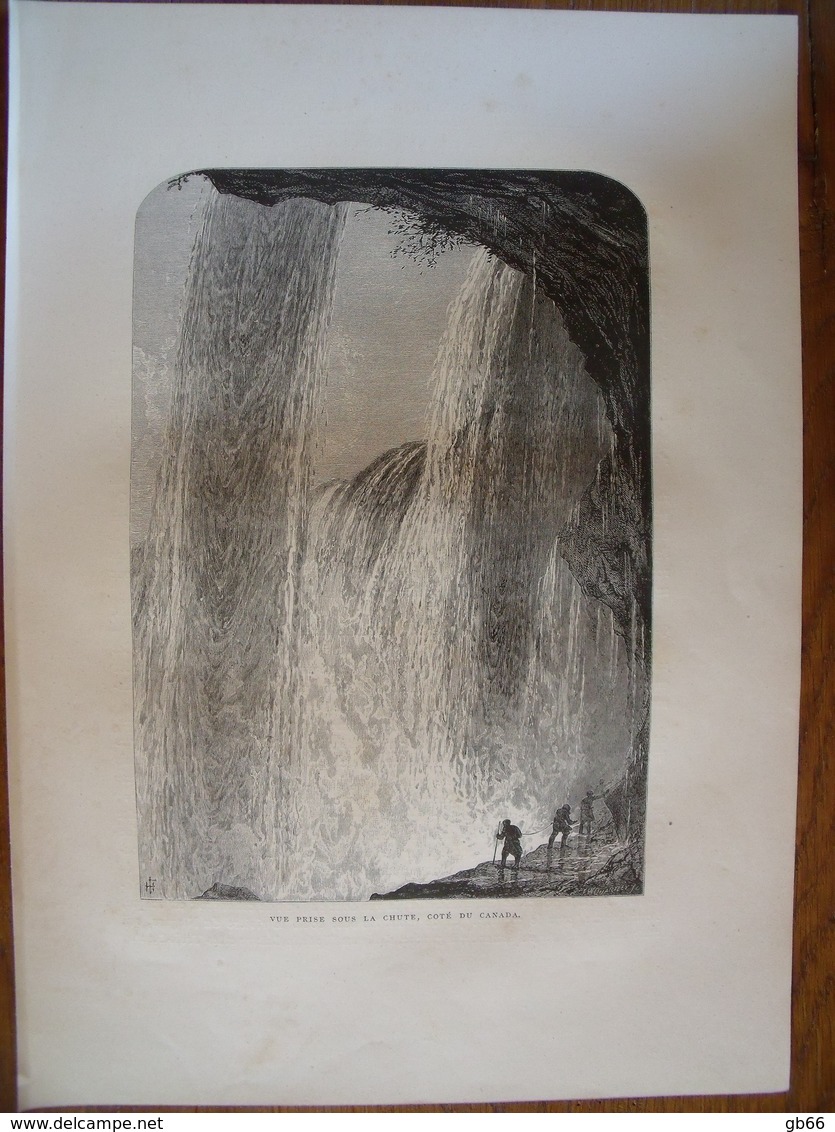 Canada, Les Chutes Du Niagara  Gravure    1880 - Collections