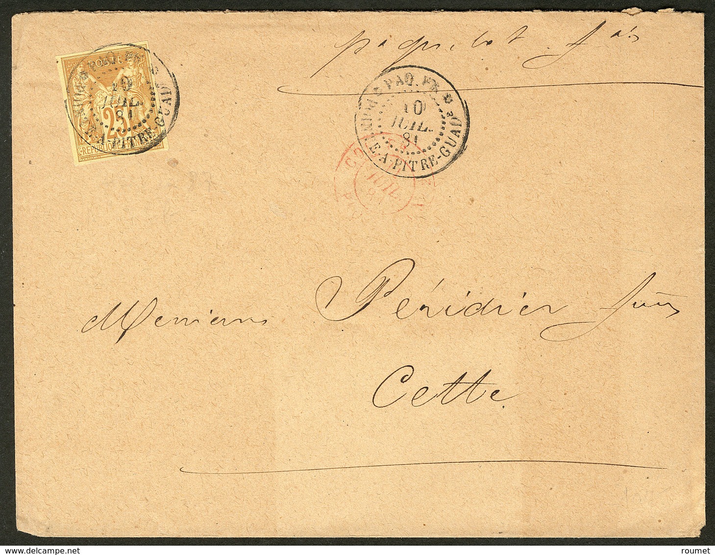 Lettre Guadeloupe. No 44, Obl Cad Pointe à Pitre Juil 81 Sur Enveloppe Pour La France. - TB - Altri & Non Classificati