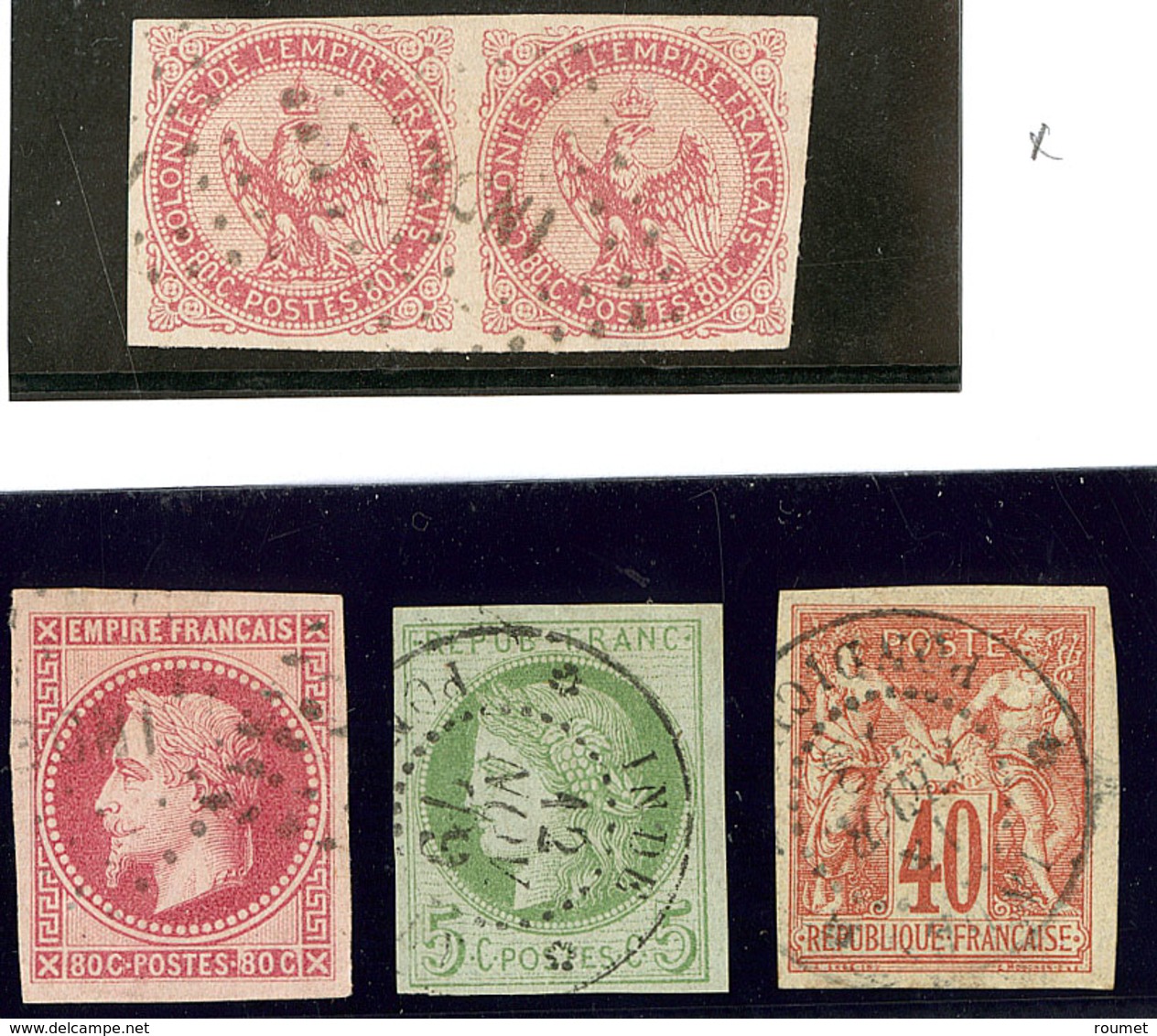 Inde. Nos 6 Paire Et 10 (pd) Obl Losange "INDE", 17 Et 27 Obl Cad Pondichéry. TB (cote Maury) - Altri & Non Classificati