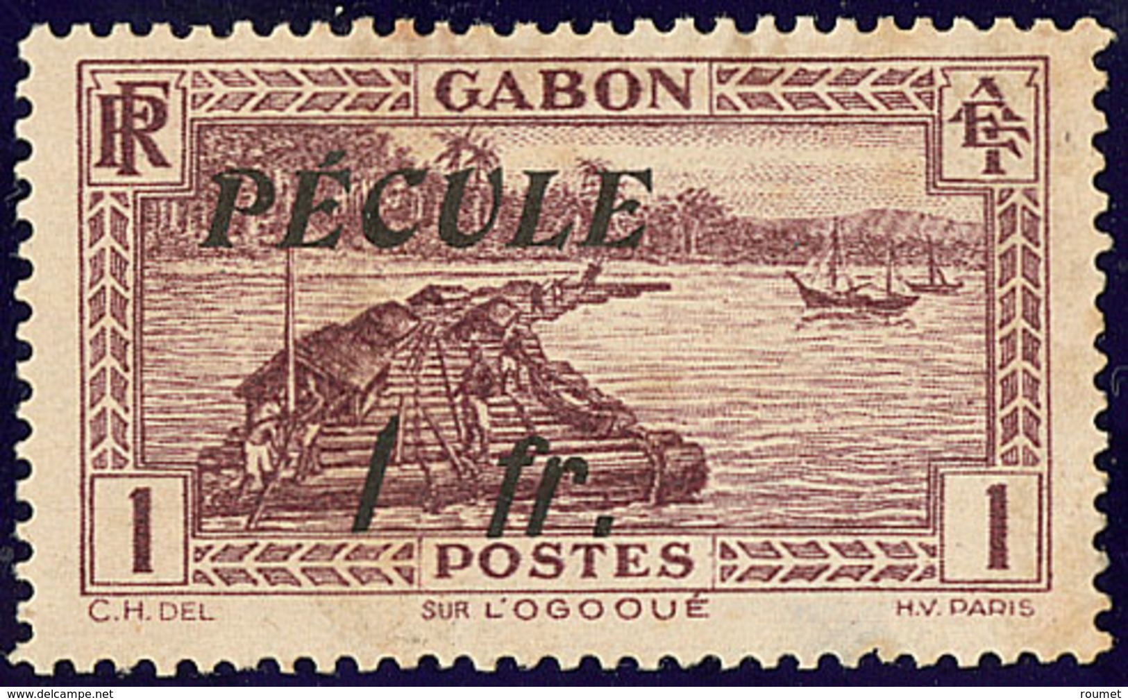 (*) FISCAUX. Gabon. No 125 Surchargé "PECULE/1fr". - TB - Other & Unclassified