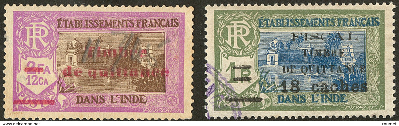 FISCAUX. Inde. Nos 99 (*), 101, Surch. "Timbres De Quittance". - TB - Autres & Non Classés