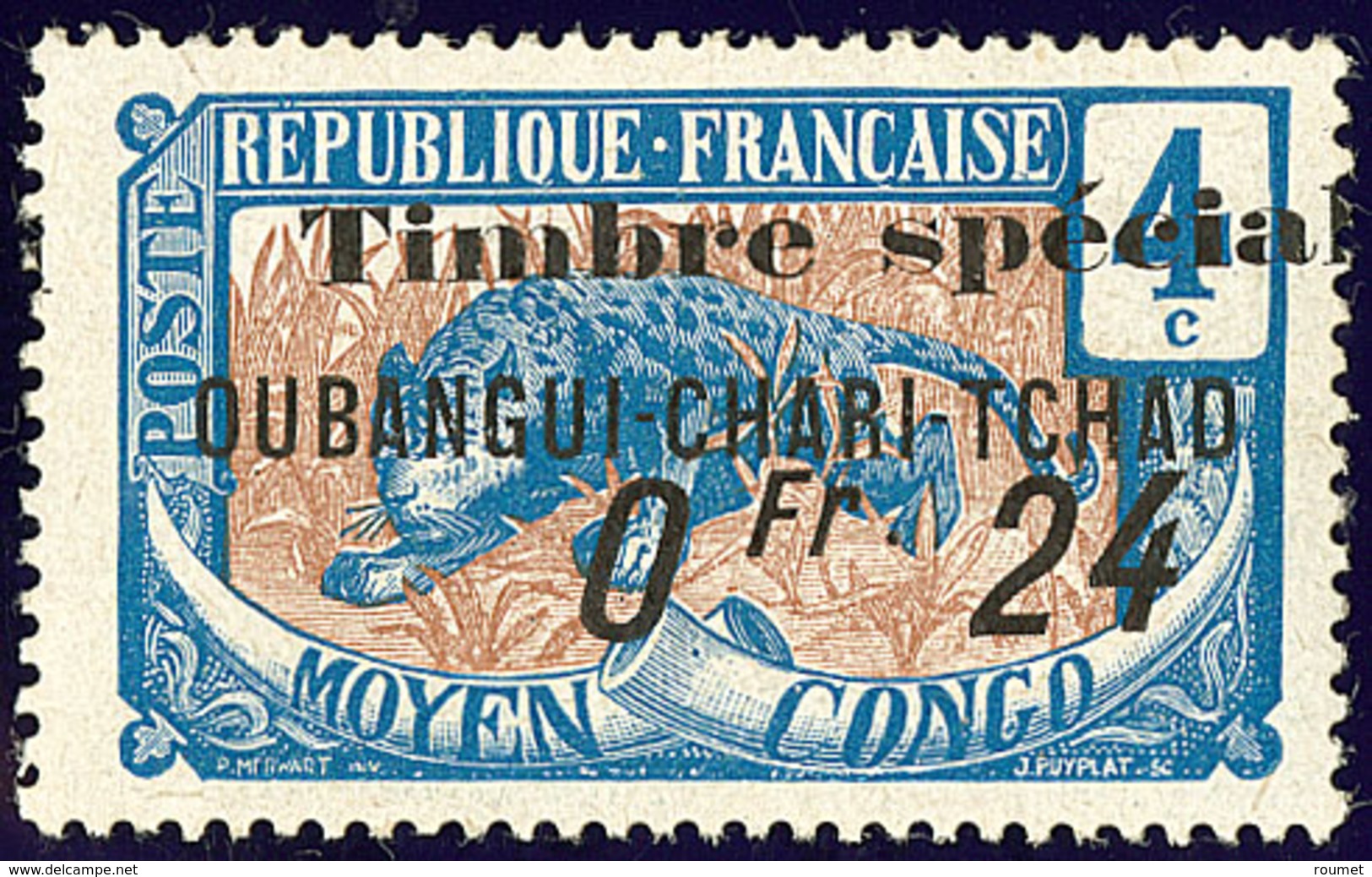 * FISCAUX. Oubangui. No 3, Surch. "Timbre Spécial/0fr 24", Gomme Coloniale. - TB - Other & Unclassified