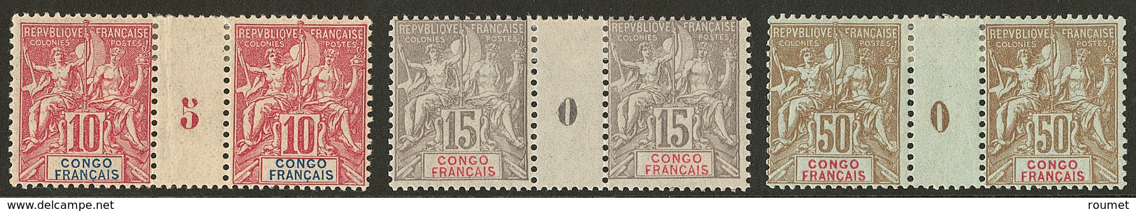 * Congo. Nos 42 Paire Mill. 5, 43 Et 45 Paire Mill. 0. - TB - Other & Unclassified