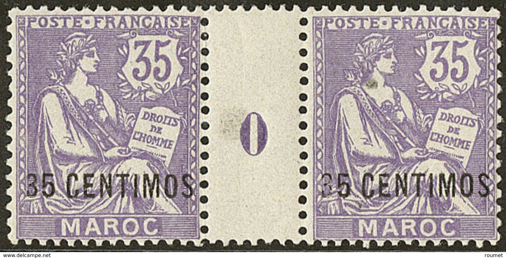 ** Maroc. No 24, Paire Mill. 0 (non Répertorié). - TB - Autres & Non Classés