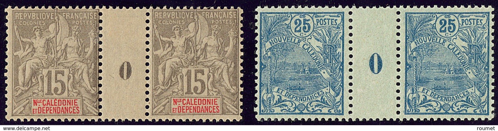 * Nouvelle Calédonie. Nos 61 Paire Mill. 0, 95 ** Paire Mill. 0. - TB - Autres & Non Classés