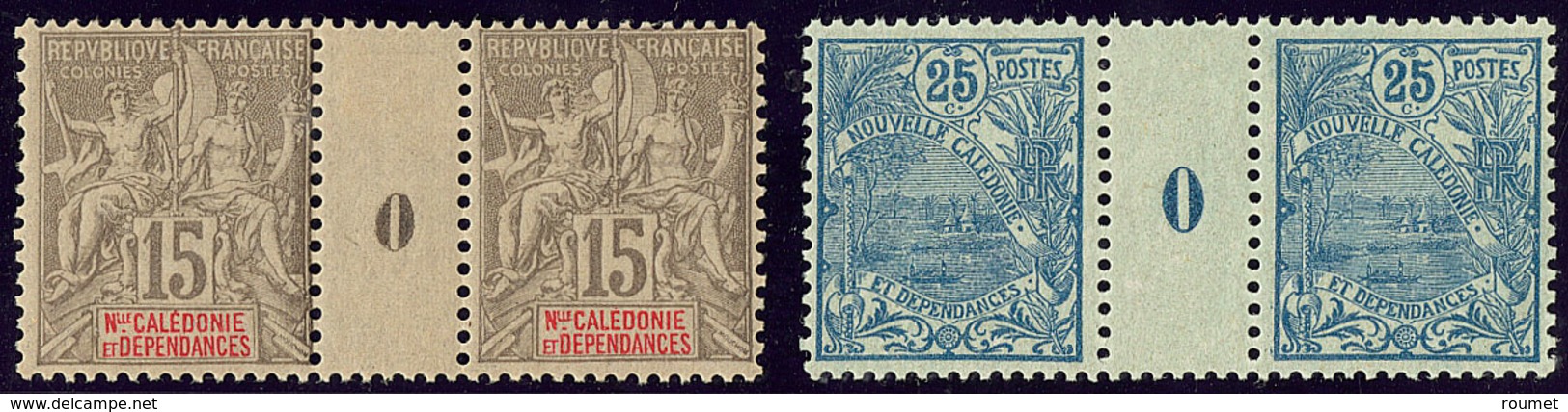 * Nouvelle Calédonie. Nos 61 Paire Mill. 0, 95 ** Paire Mill. 0. - TB - Other & Unclassified
