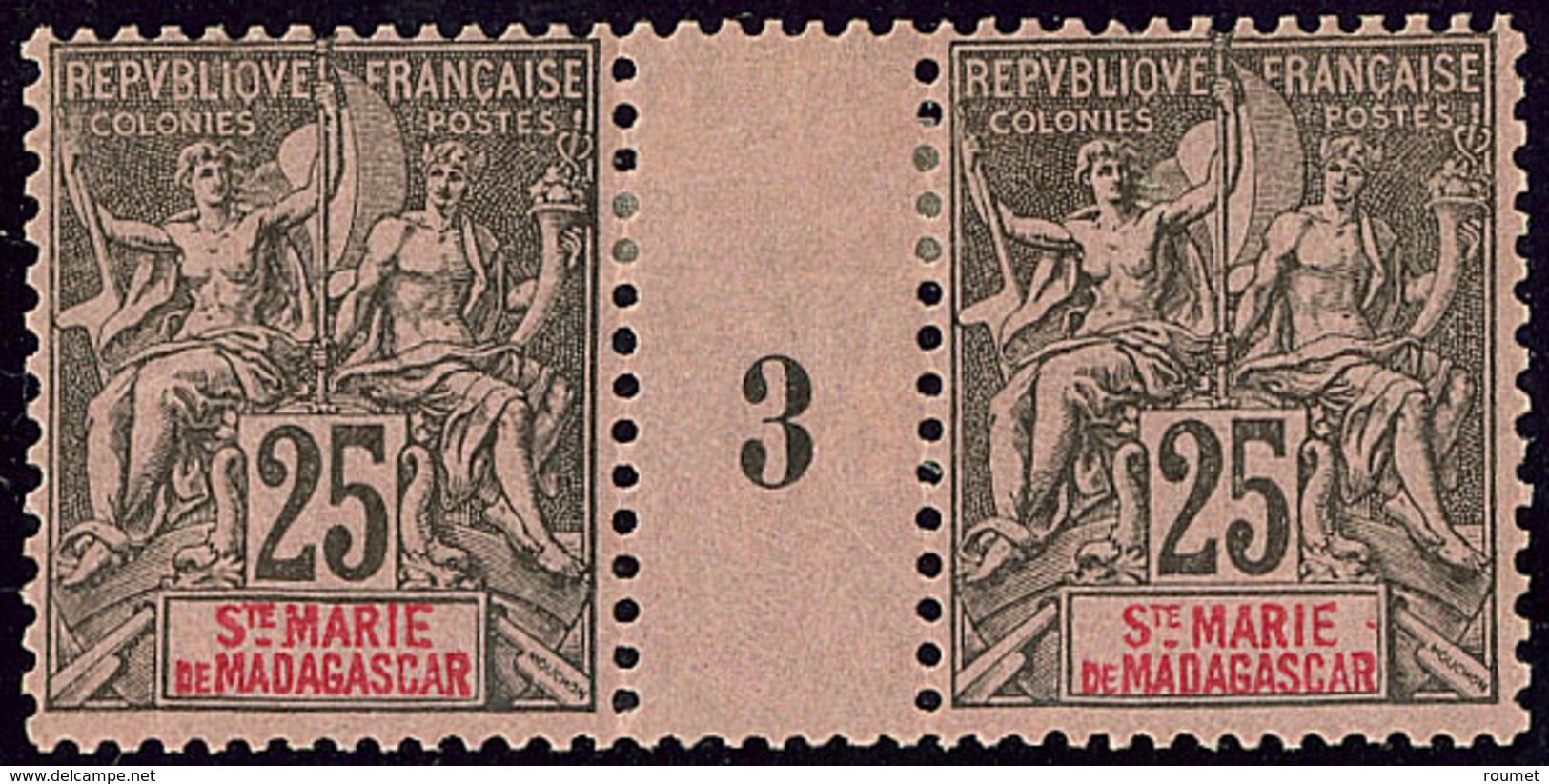 * Ste Marie De Madagascar. No 8, Paire Mill. 3. - TB - Autres & Non Classés