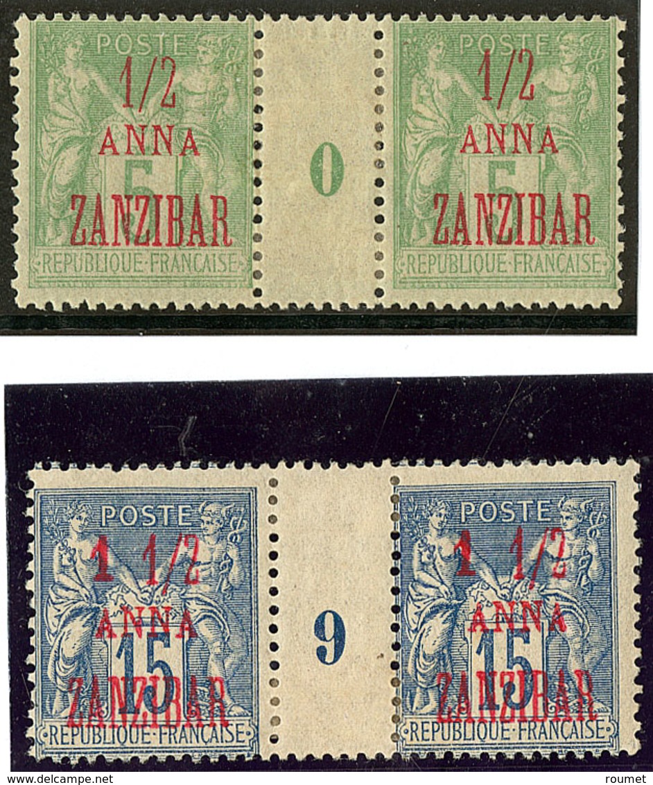 * Zanzibar. Nos 18 Paire Mill. 0, 22 Paire Mill. 9. - TB - Autres & Non Classés