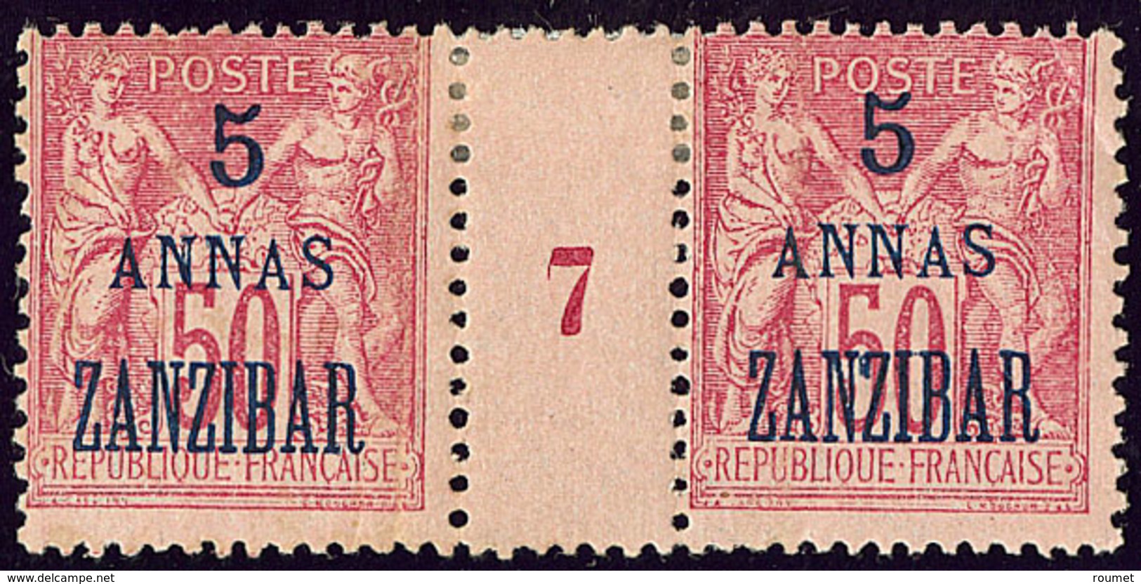 * Zanzibar. No 28, Paire Mill. 7, Un Ex Pli. - TB - Other & Unclassified