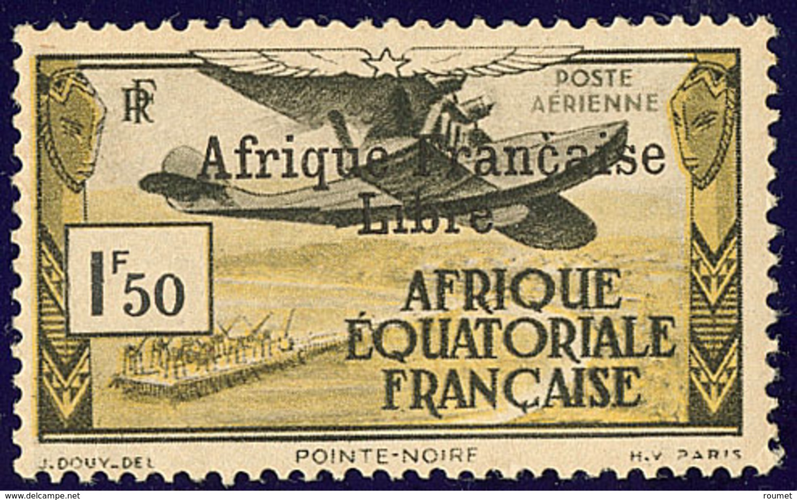 * Poste Aérienne. France-Libre. No 14, Gomme Coloniale. - TB - Autres & Non Classés