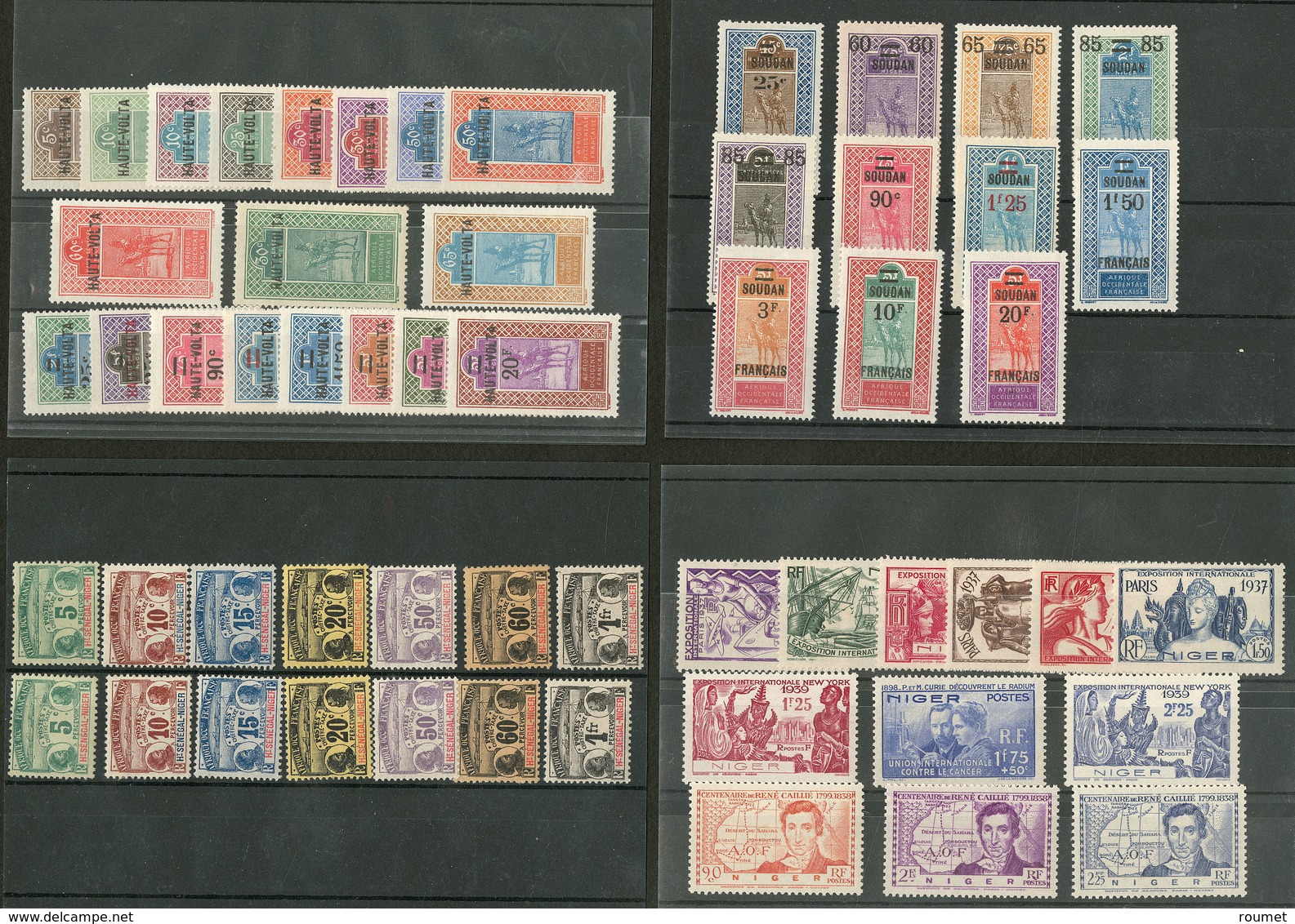 * Lot. 1906-1939, Diverses Séries Complètes De Hte Volta, Niger, Soudan Et Ht Sénégal Et Niger. - TB - Autres & Non Classés