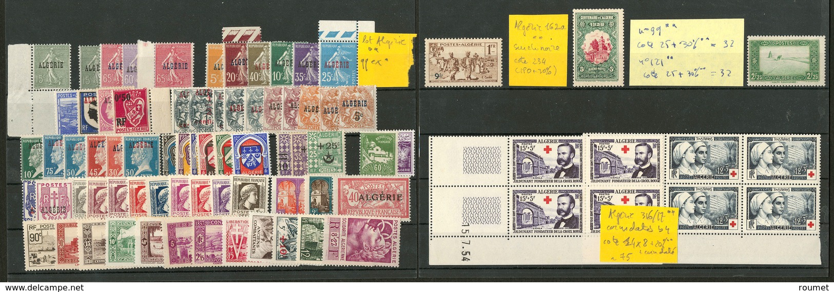 ** Lot. 1924-1954 (Poste), Petites Et Moyennes Valeurs Diverses Dont 162a, Qqs Ex *. - TB - Other & Unclassified