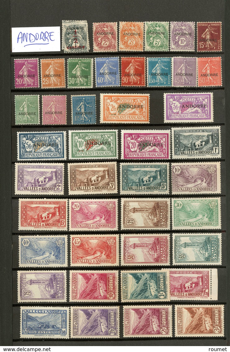 * ANDORRE. Collection. 1931-1943 (Poste, PA, Taxe), Dont 1/23, + Divers Andorre Esp., Des Valeurs Moyennes Et Séries Com - Other & Unclassified