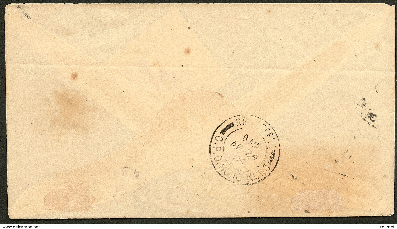 Lettre Nos 21 + 23 Bdf Mill. 2, Obl Cad D'Avril 1904 Sur Enveloppe Recommandée Pour Hong-Kong. - TB - Autres & Non Classés